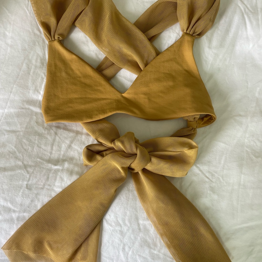 Mustard Bikini Top by Boys+Arrows
